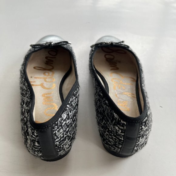 Sam Edelman 'Sara' multi-colored fabric round cap toe bow ballet flats Womens 6 - Picture 3 of 4